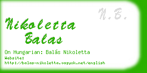 nikoletta balas business card