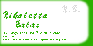 nikoletta balas business card